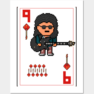 Pixelrockstars Nine of Diamonds Playing Card Posters and Art